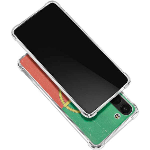 Portugal Flag Distressed Galaxy S24 FE Clear Case